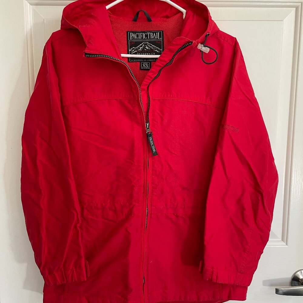 Women's Petite Red Rain Jacket Size XS